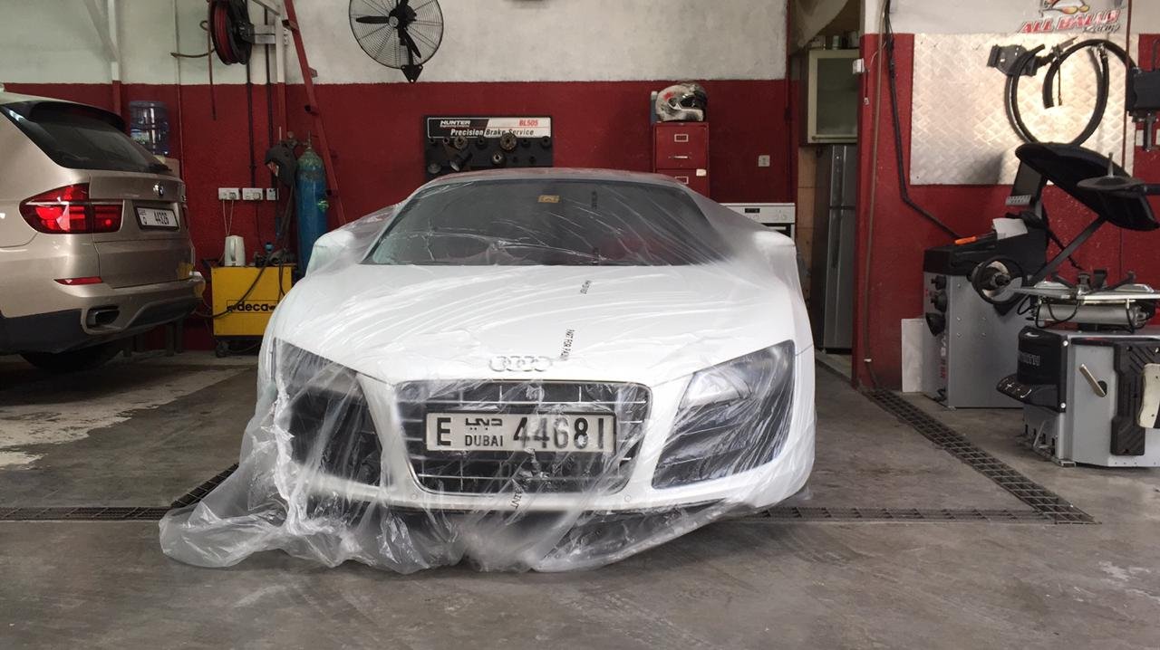 Audi R8 in workshop